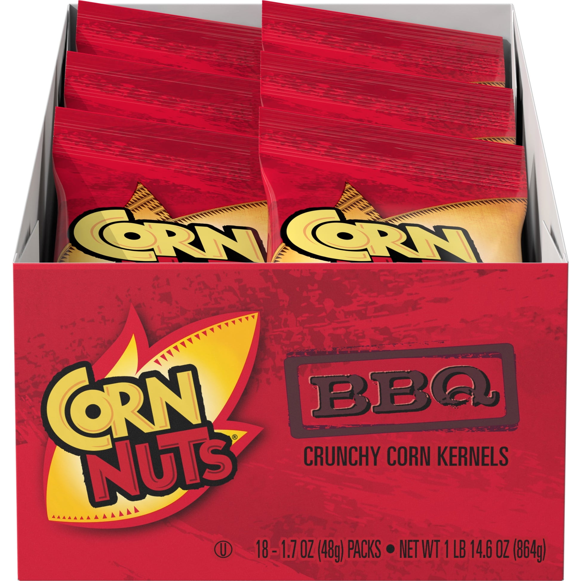 BBQ Crunchy Corn Kernels Snack, Ready-To-Eat Snack, 1.7Oz Plastic Pouch (Pack of 18)