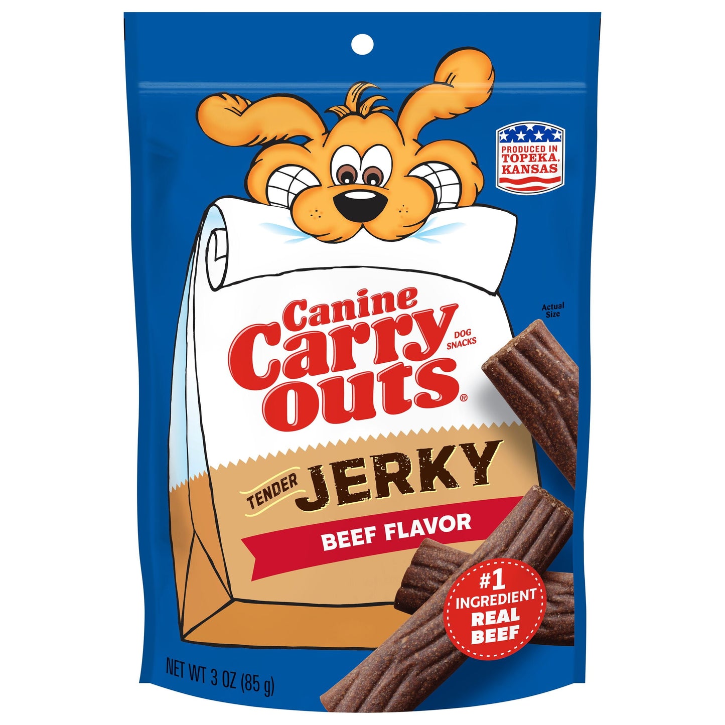 Tender Jerky Dog Treats, Beef Flavor Dog Chews, 3 Ounces