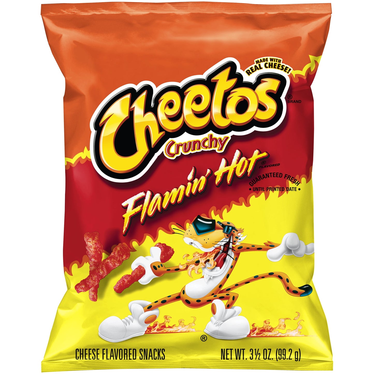 Crunchy Flamin' Hot Cheese Flavored Snacks, 3.5 Oz Bag