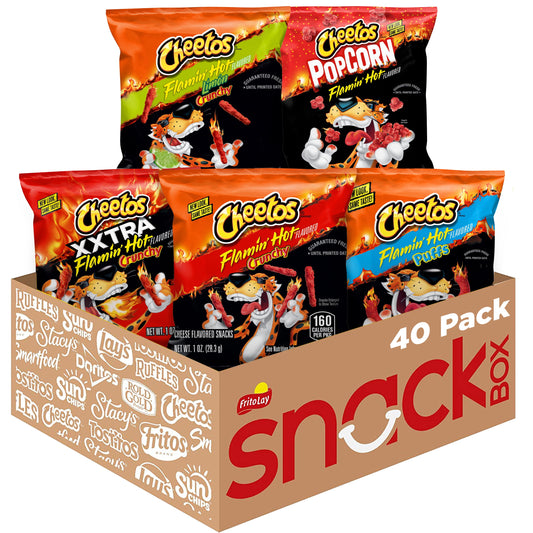 Flamin' Hot Mix Snack Chips Variety Pack, 1Oz Bags, 40 Count Multipack (Packaging May Vary)