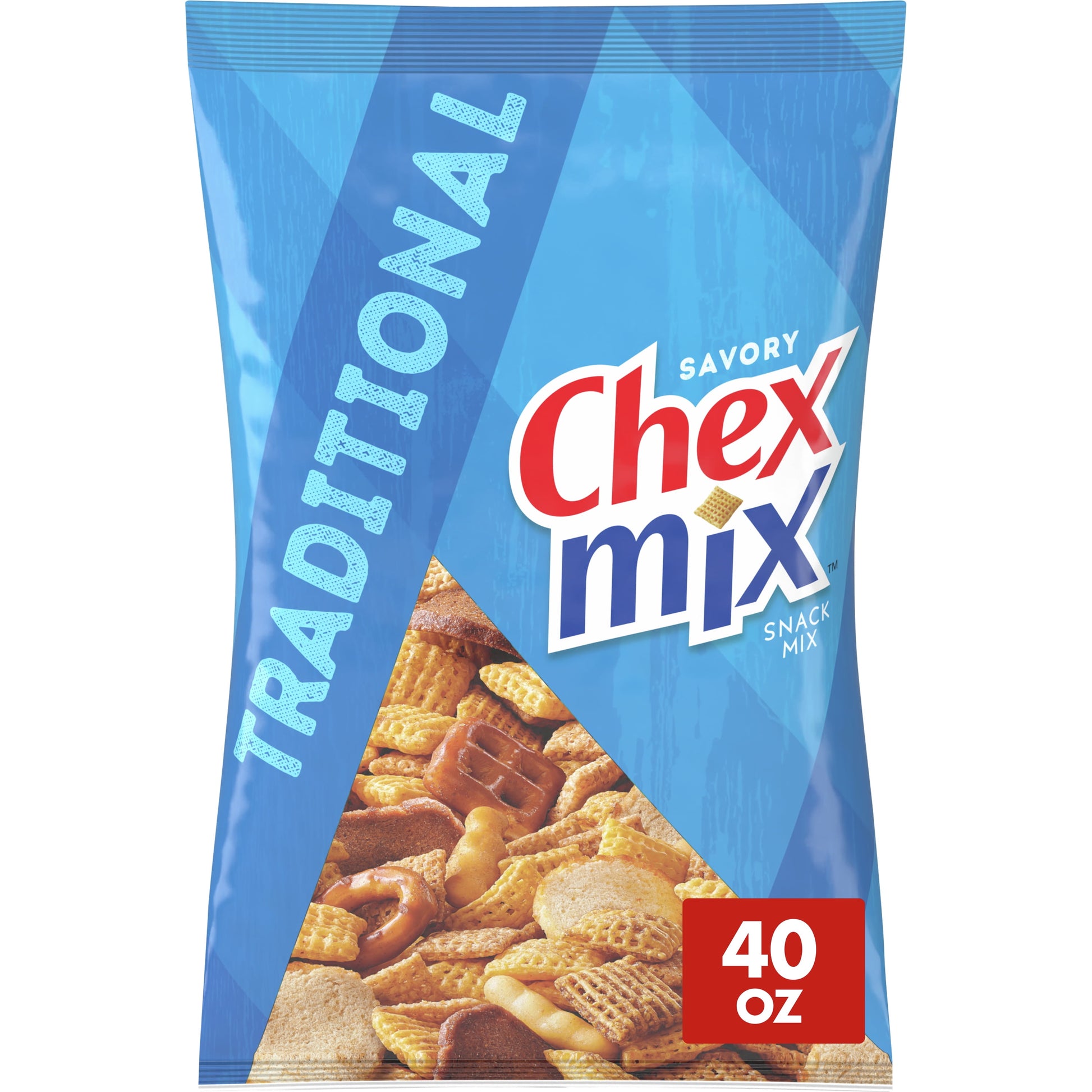 Snack Mix, Traditional, Savory Snack Bag, 40 Oz