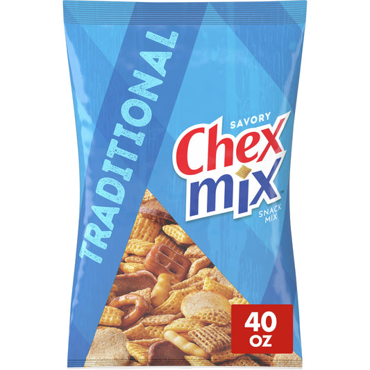 Snack Mix, Traditional, Savory Snack Bag, 40 Oz