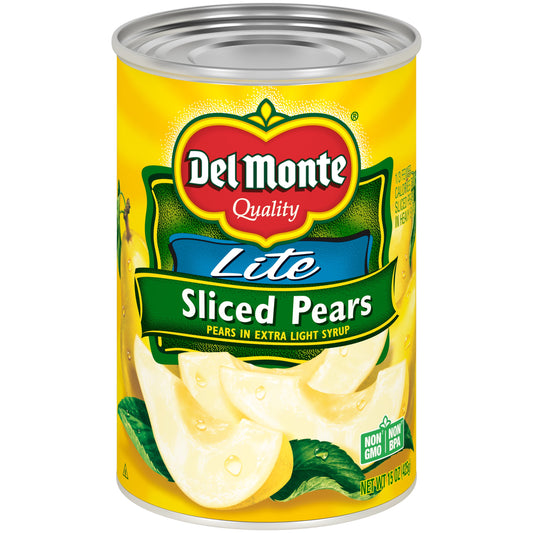 Lite Sliced Bartlett Pears, Canned Fruit, 15 Oz Can