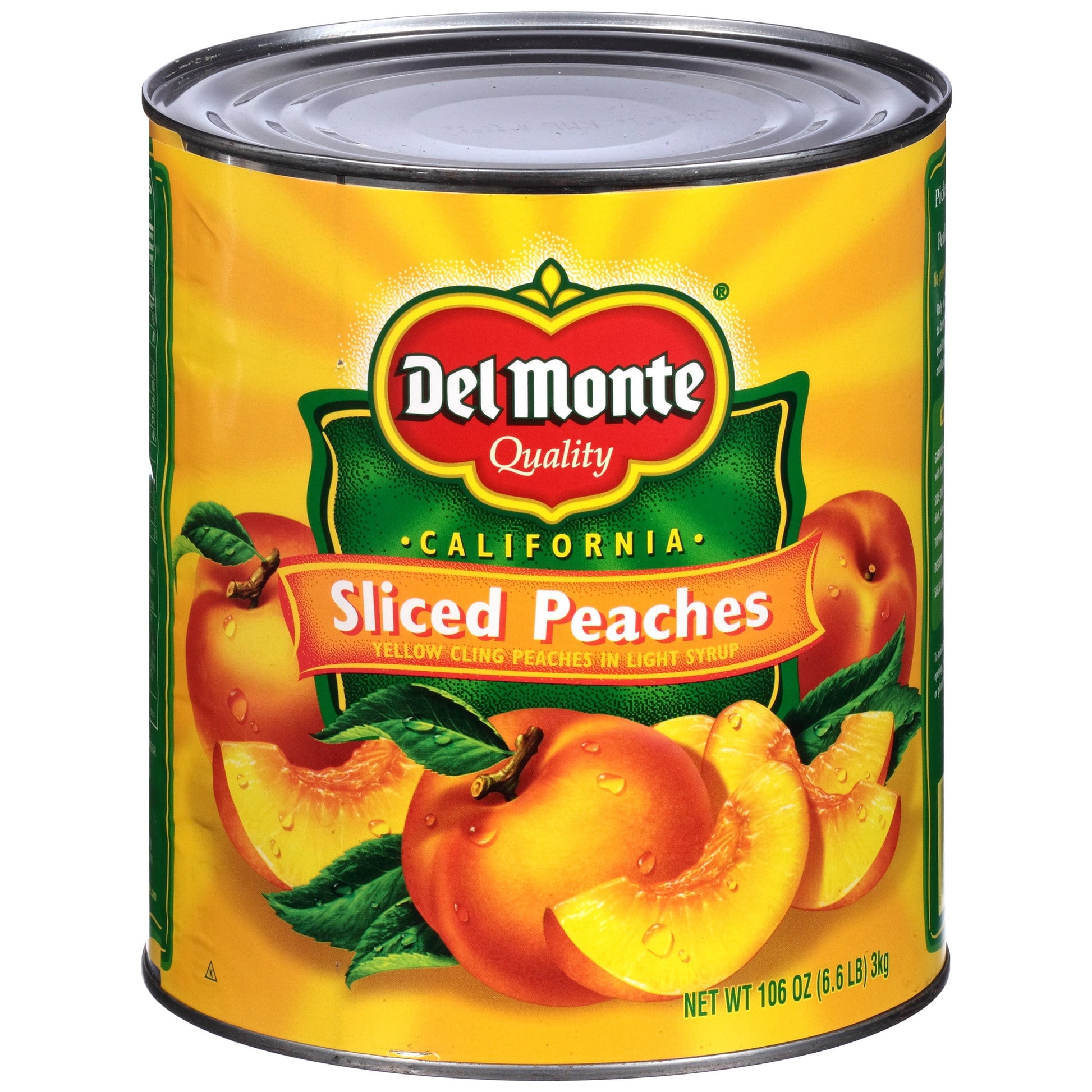 Lite Yellow Cling Sliced Peaches, Canned Fruit, 106 Oz Can