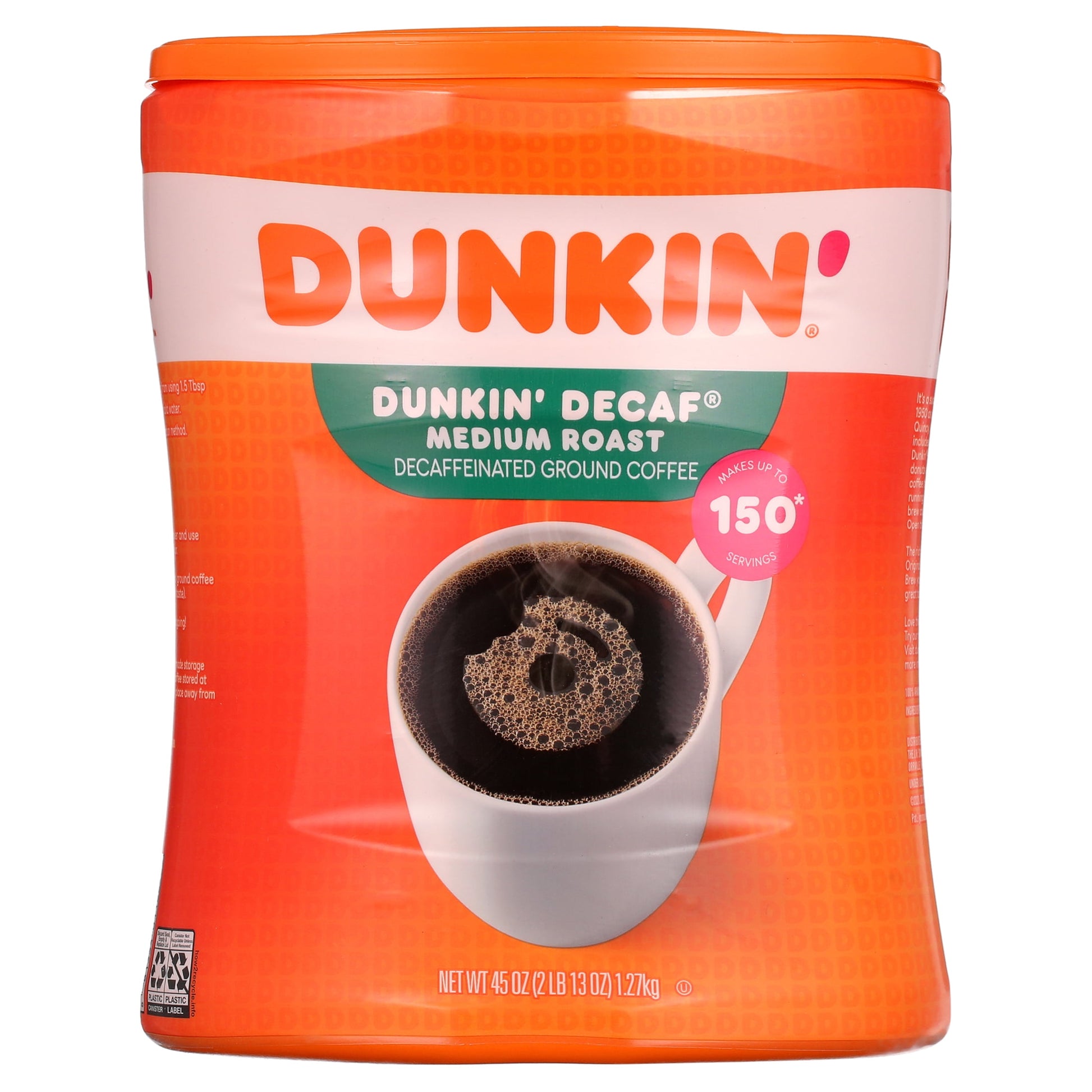 Donuts Decaffeinated Ground Coffee, Medium Roast (45 Oz.)