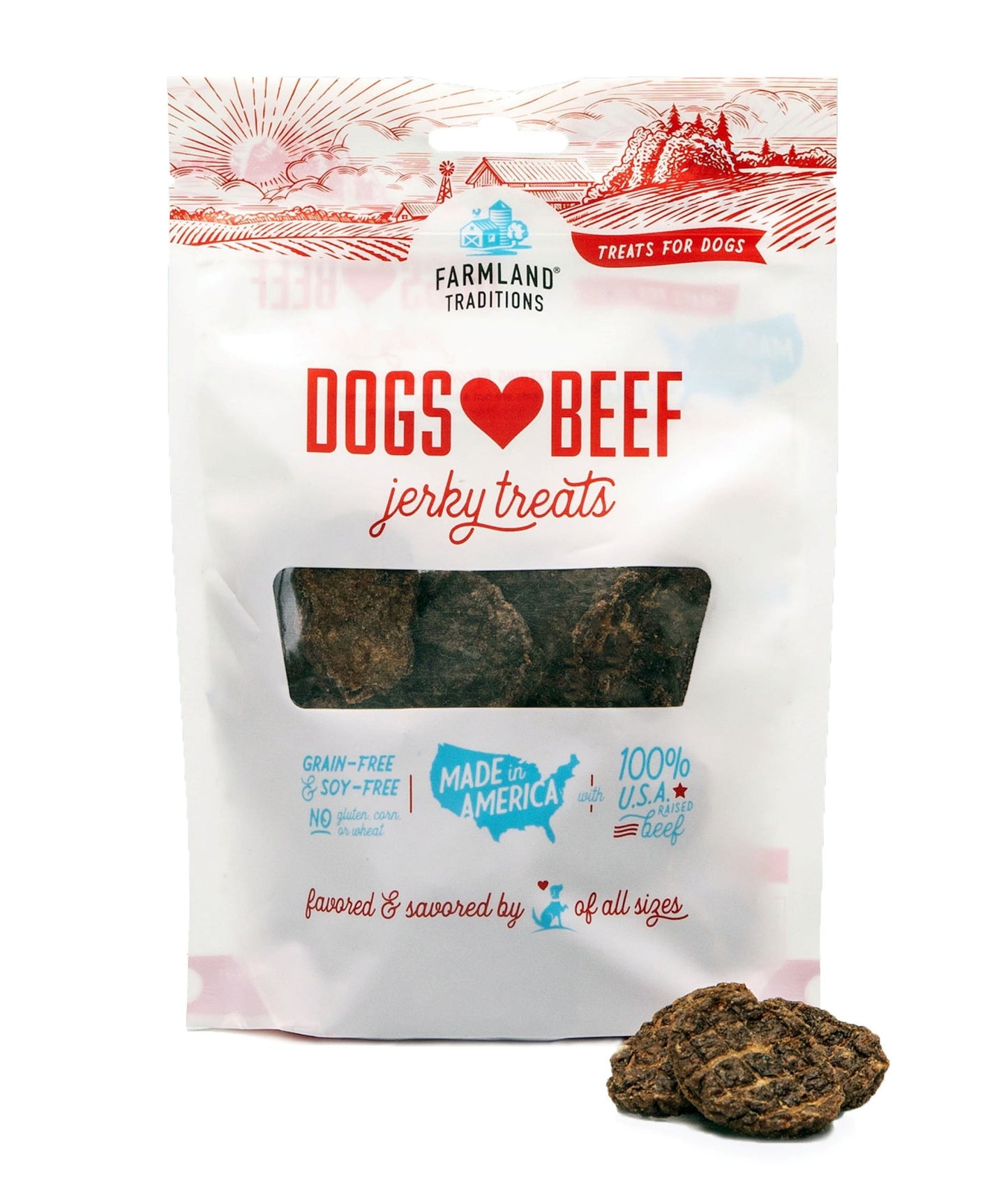 Dogs Love Beef Flavor Air Dried Jerky Treats for Dogs, 13.5 Oz Bag.