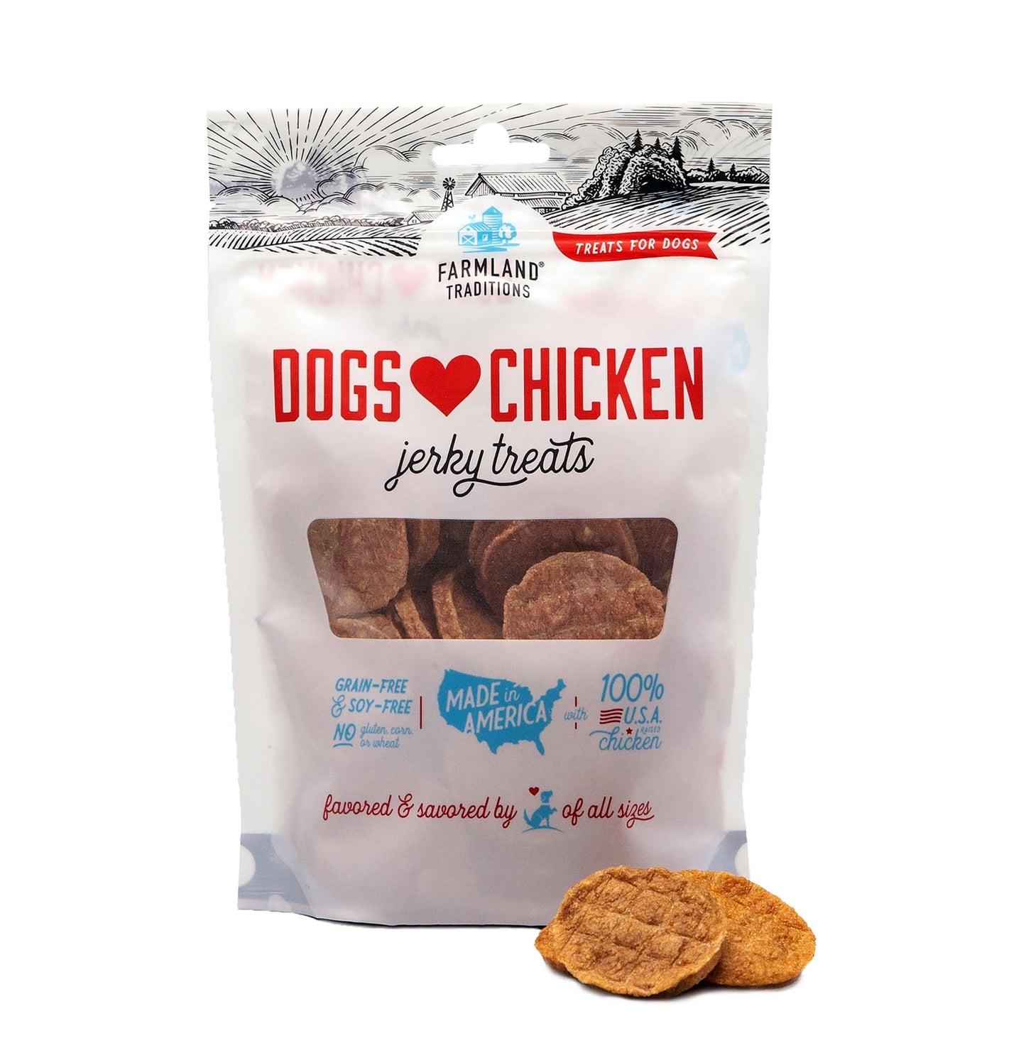 Dogs Love Chicken Flavor Air Dried Jerky Treats for Dogs, 16 Oz. Bag.