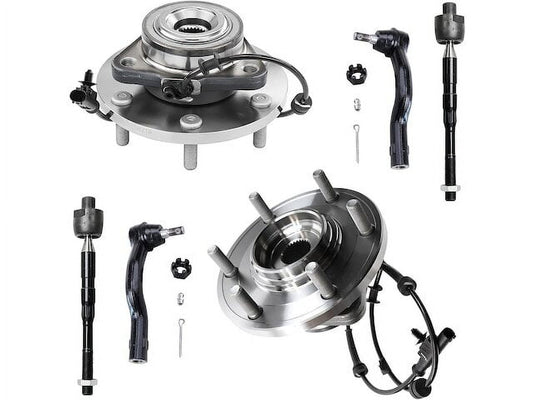 Front Wheel Hub Assembly and Tie Rod End Kit - Compatible with 2012 - 2015 Nissan Armada 2013 2014