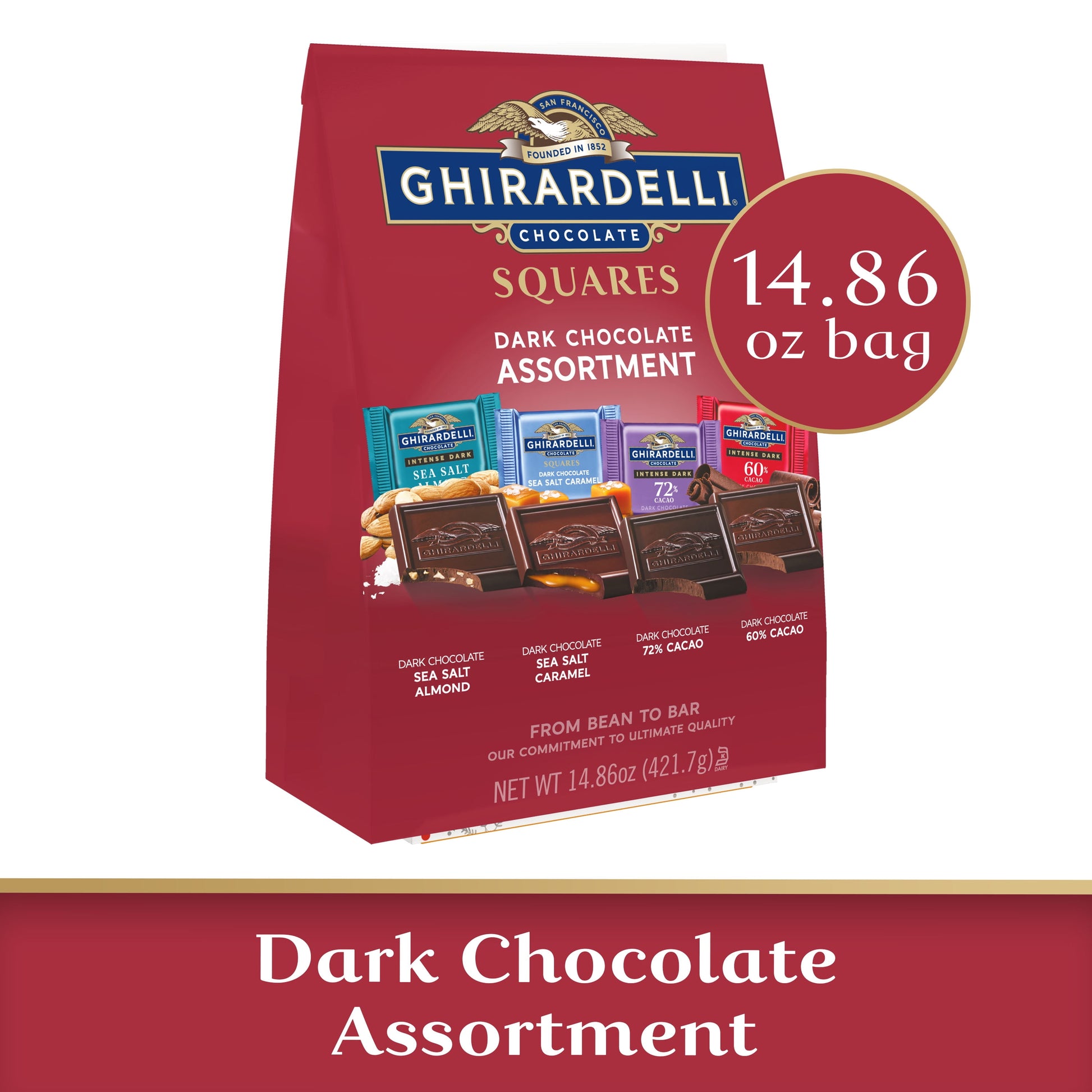 Dark Chocolate Squares Assortment, 14.86 Oz Bag