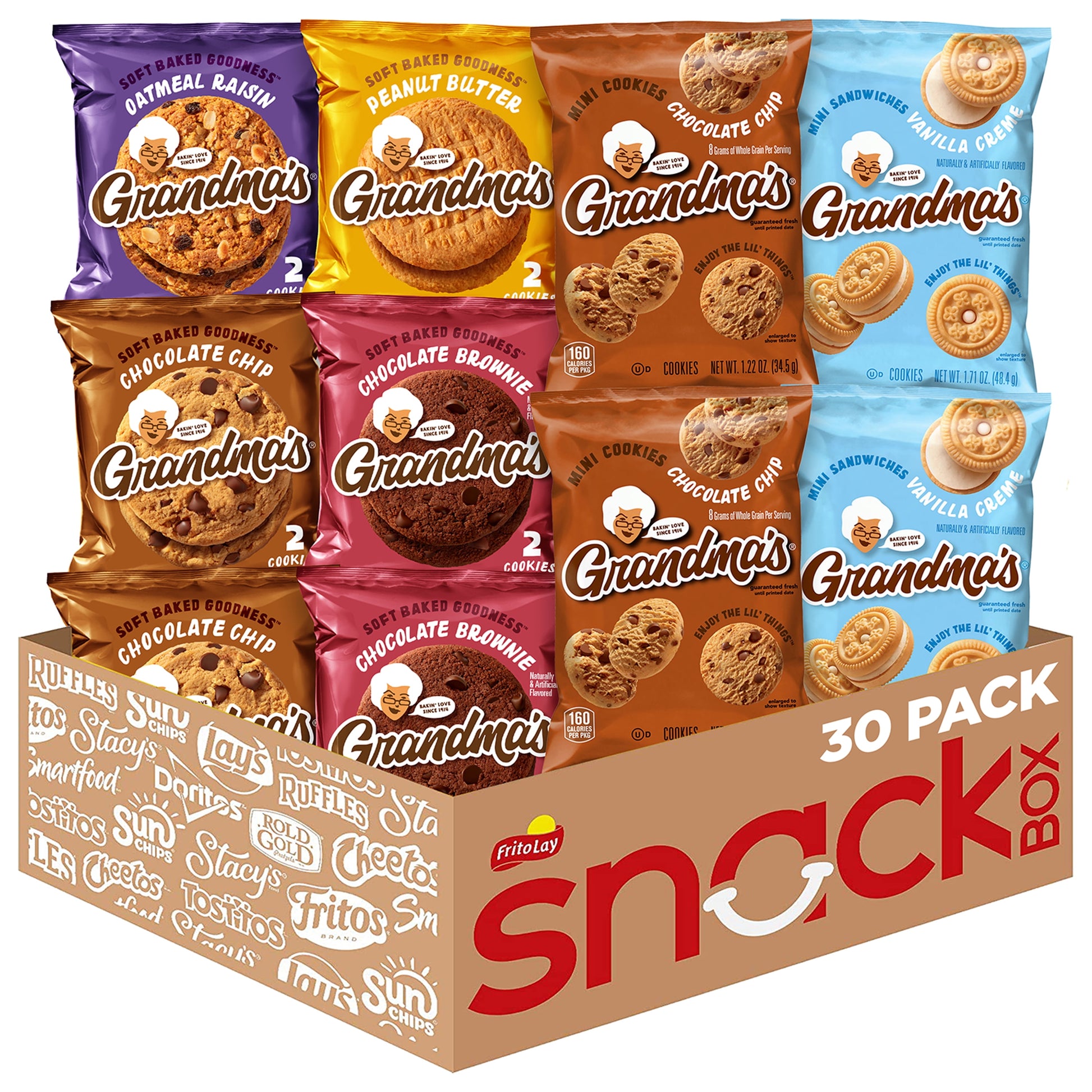 Grandma’S Cookies Variety Pack Flavored Cookies Snacks (30 Pack) (Packaging May Vary)​