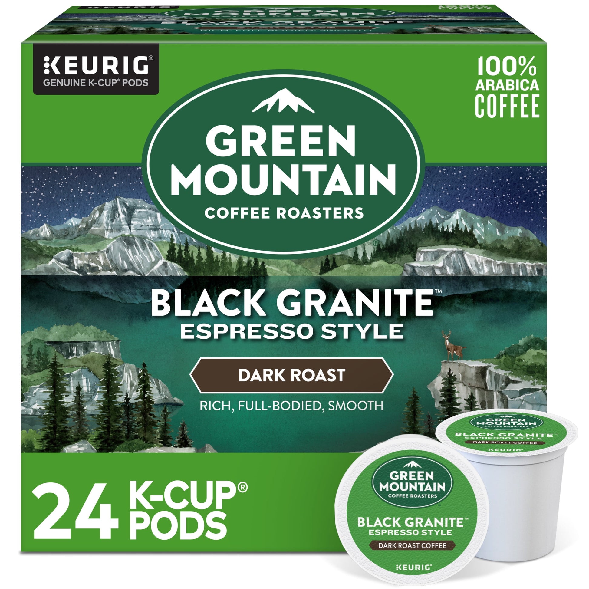 , Black Granite Dark Roast K-Cup Coffee Pods, 24 Count