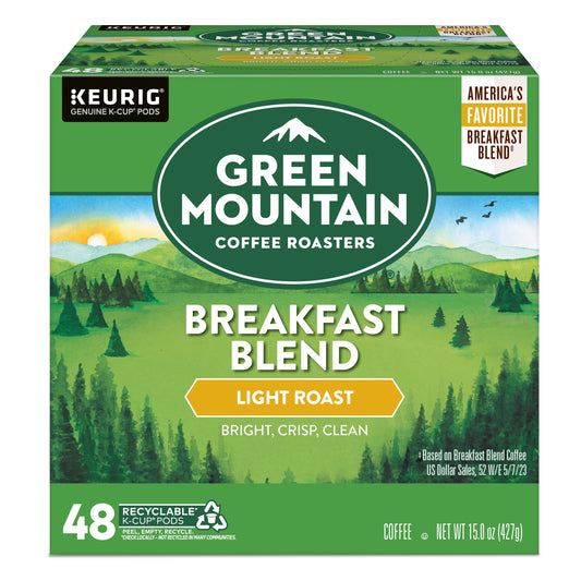 (4 Pack) , Breakfast Blend Light Roast K-Cup Coffee Pods, 48 Count