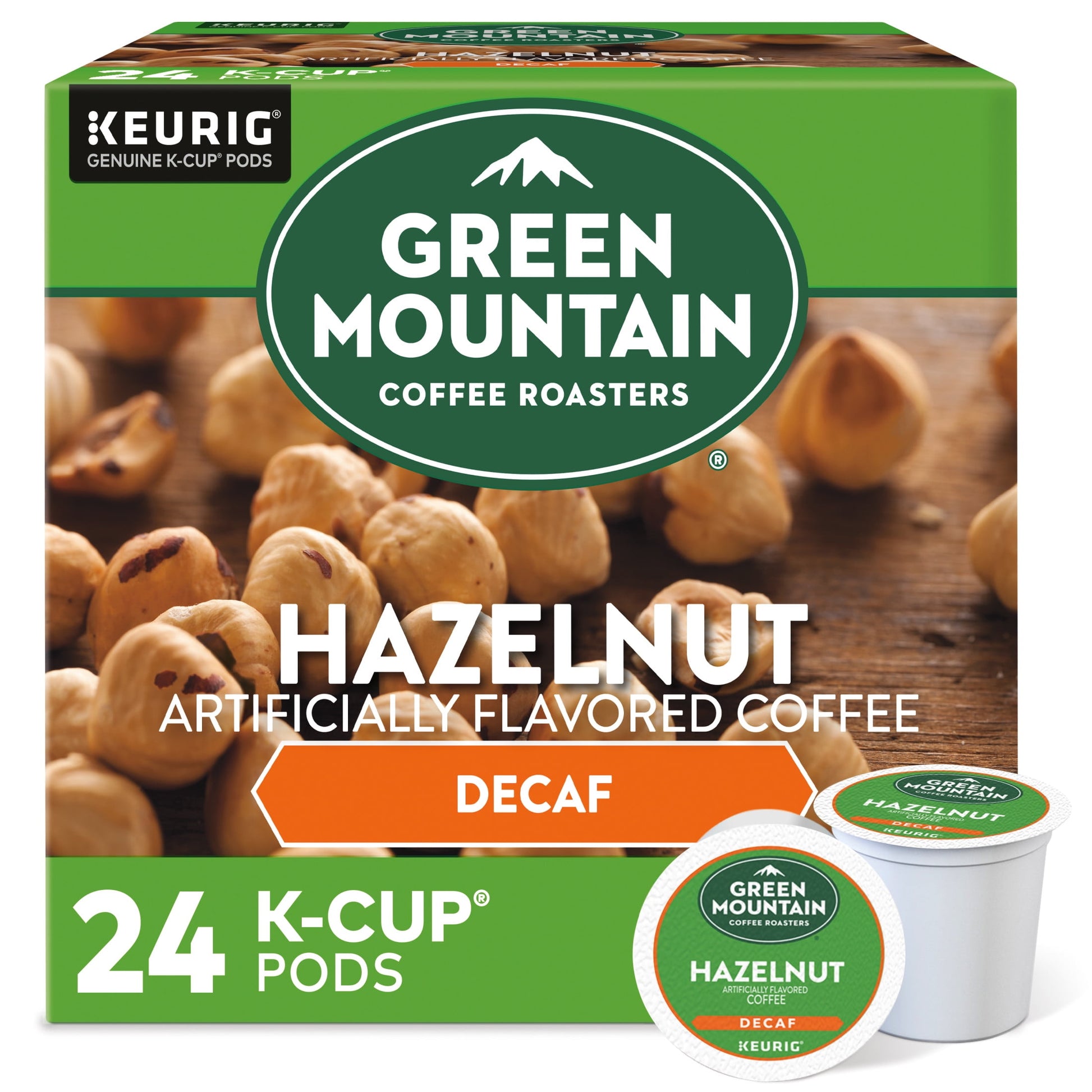 , Decaf Hazelnut Light Roast K-Cup Coffee Pods, 24 Count