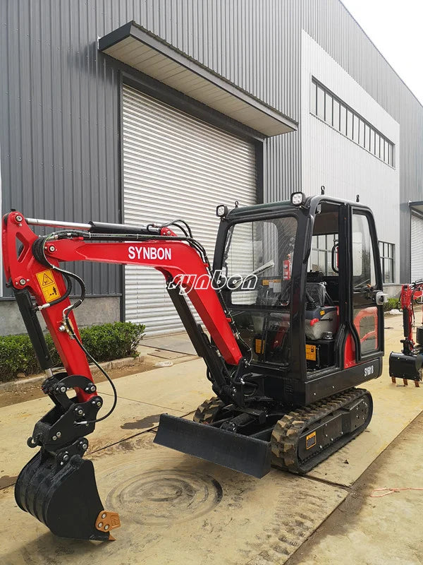 Mini Digger Crawler Excavator 1.8Ton Enclosed Cabin Farm Digging Machine