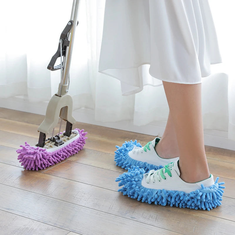 2/1PCS Microfiber Floor Dust Cleaning Slippers Cleaning Shoes Chenille Home Cloth Cleaning Shoes Cover Reusable Overshoes Mop