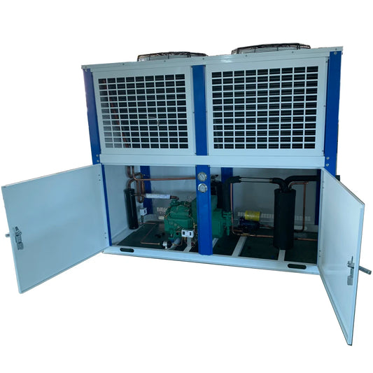 15HP high performance R410a blast freezer with air cooled condenser  is wonderful designed for -30 to -45'C cold rooms