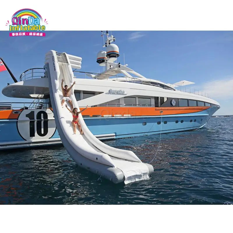 Giants  Lake Boat Yacht Slide Waterslides Inflatable Boat Dock Pool Yacht Water Slide For Yacht