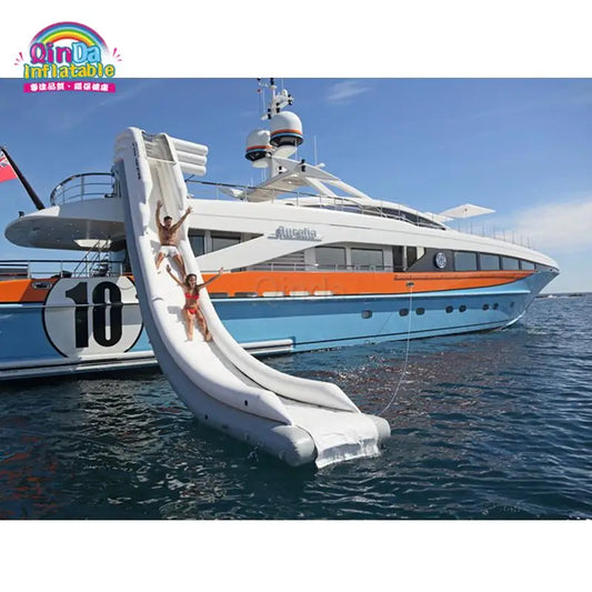 Giants  Lake Boat Yacht Slide Waterslides Inflatable Boat Dock Pool Yacht Water Slide For Yacht