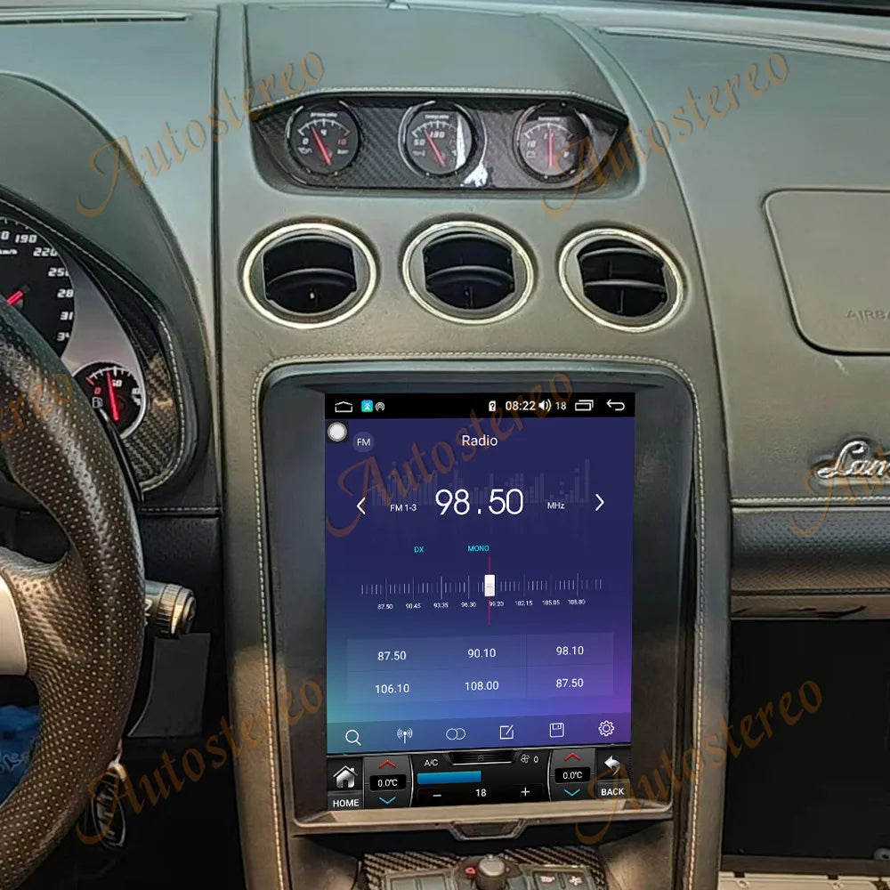 Tesla Style Android 9.0 64+4GB Car GPS Navigation For Lamborghini Gallardo Auto Radio Recorder Headunit Multimedia Player Stereo