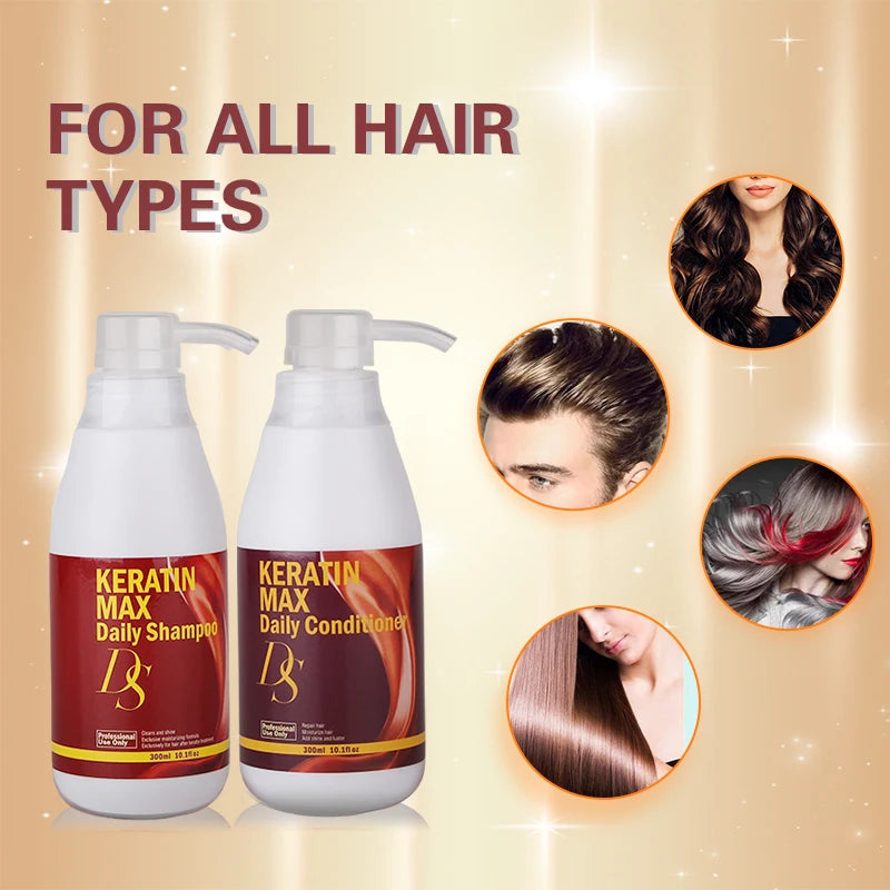 Superior Daily Shampoo 300ml Ds Max Moisturizing+300ml Deep Conditioner For Repair Dry Hair After Keratin Treatment