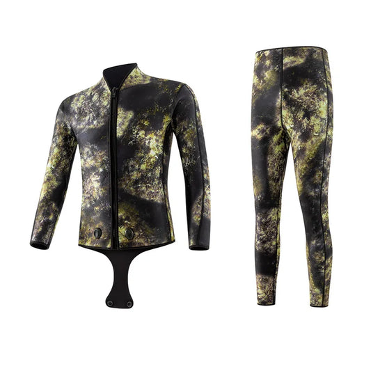 3MM / 5MM Neoprene Wetsuit Scuba Camouflage diving suit men spearfishing Snorkeling swimsuit winter thermal 2 pieces Wetsuit