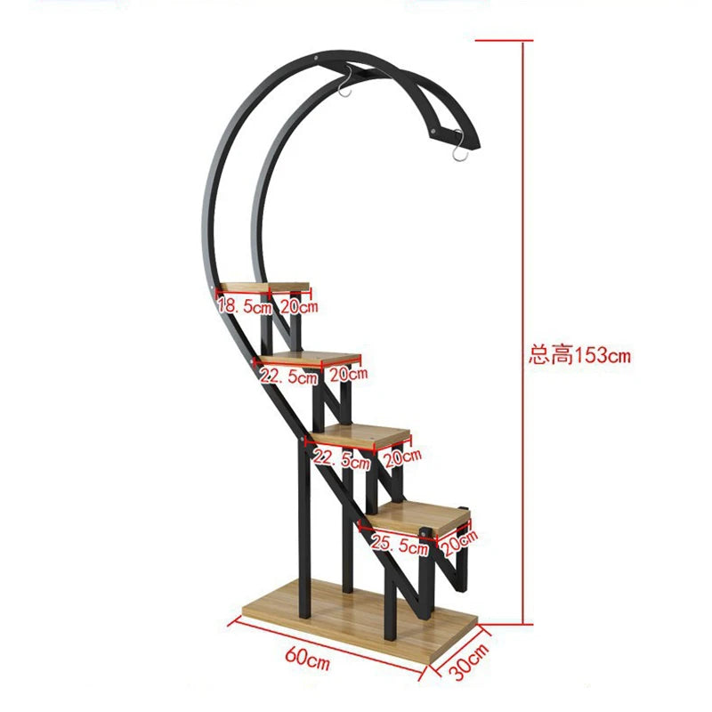 Metal Plant Stand Flower Planter Rack Pot Holder Multi-Layer Plant Display Shelf Organizer Heart-Shaped Plant Stands for Outdoor