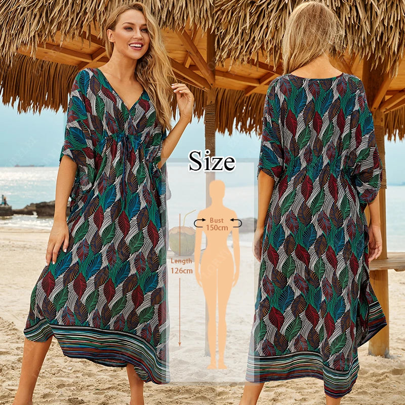 Embroidered Short Sleeve Summer Dress Cotton  Women Beachwear Swimsuit Cover Up