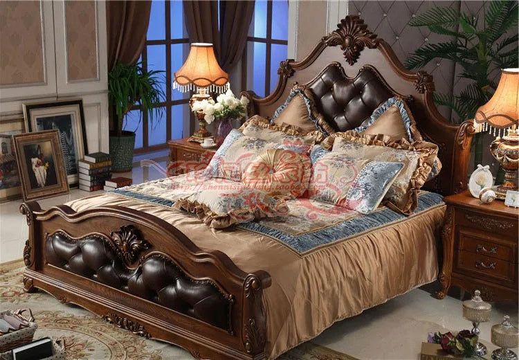 10Pcs Beige Bedspread Luxury Bedding Set Cotton Bed Skirt Duvet Cover Set King Size Pillow Case