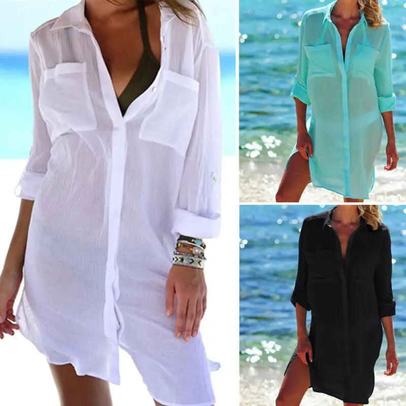 Hot 2019 Cotton Tunics for Beach Women Swimsuit Cover-ups Woman Swimwear Beach Cover up Beachwear Mini Dress Saida de Praia