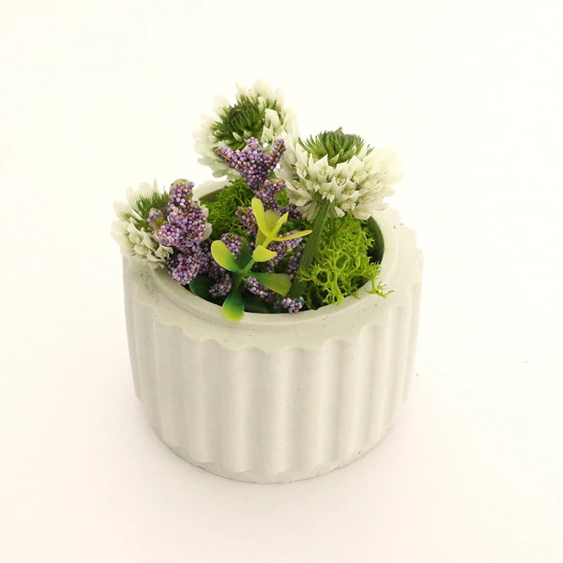 Concrete flowerpot silicone mold gear shape design cement flowerpot mold gypsum garden flowerpot mold