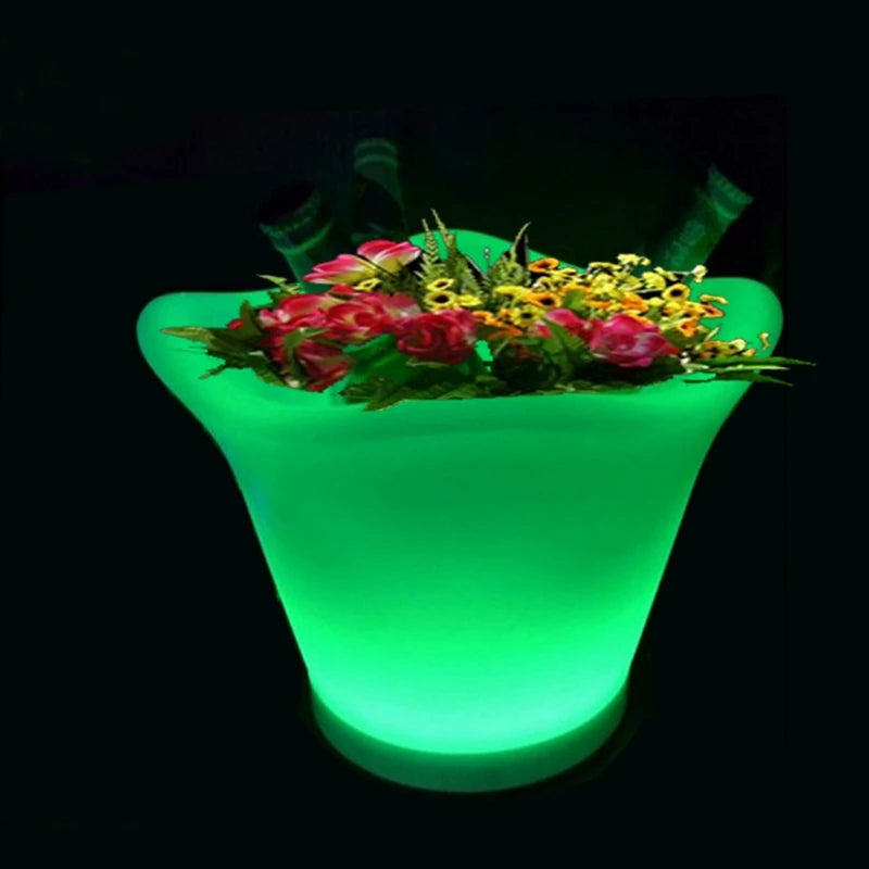 Glowing lighting LED flower pots RGB led flower pot ,led round vase,LED beer barrel L32*W32*H27.2cm Free Shipping 10pcs/Lot