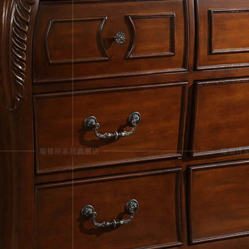 Furniture American Retro Solid Wood Chest of Drawers European Style Dressing Table Bedroom Dressing Table Storage Cabinet