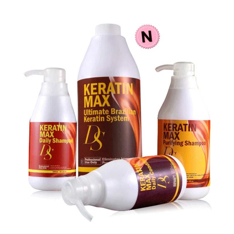 1000ml DS Max 5% Formalin Keratin Treatment+500ml Purifying Shampoo+Daily Shampoo and Conditioner For Hair Straighten and Repair