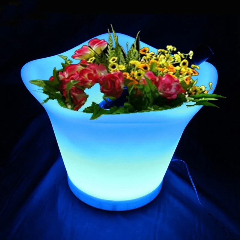 Glowing lighting LED flower pots RGB led flower pot ,led round vase,LED beer barrel L32*W32*H27.2cm Free Shipping 10pcs/Lot