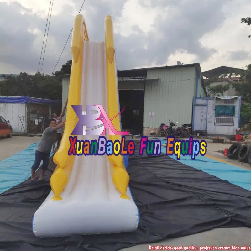 Inflatable Water Yacht Slide / Inflatable Dock Slide For Boat Commercial Use