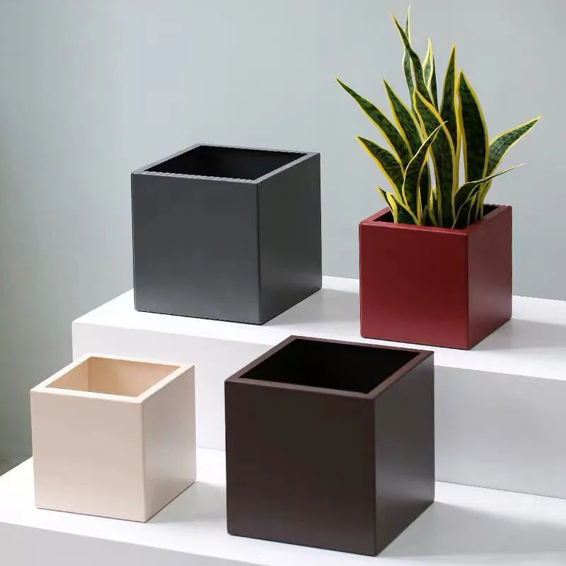 Three Sizes Of Square Cement Flower Pot Silicone Mold Succulent Plant Pot Clay Concrete Epoxy Garden Pot Mold