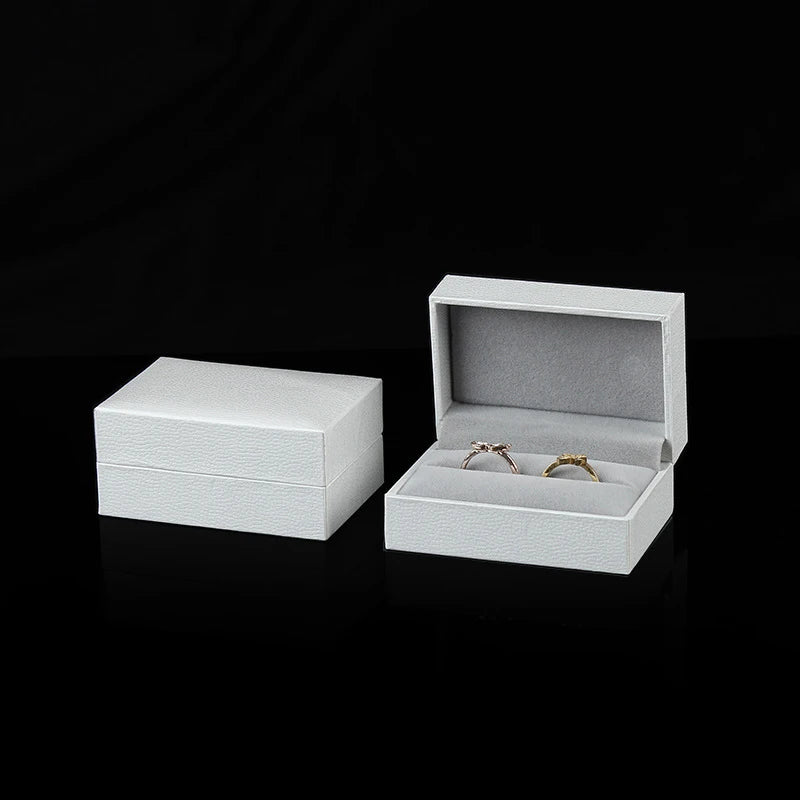 Wholesale Ring Earrings Jewelry Packaging Box for Business Superior Gift Necklace Ear Studs Bracelet Bangle Storage Box White