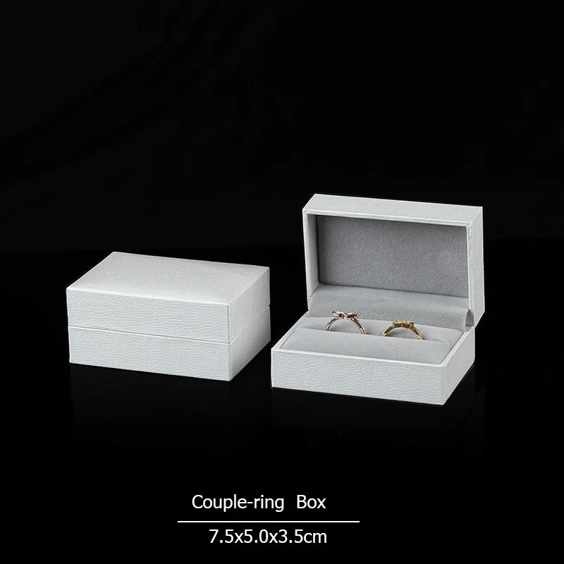 Wholesale Ring Earrings Jewelry Packaging Box for Business Superior Gift Necklace Ear Studs Bracelet Bangle Storage Box White