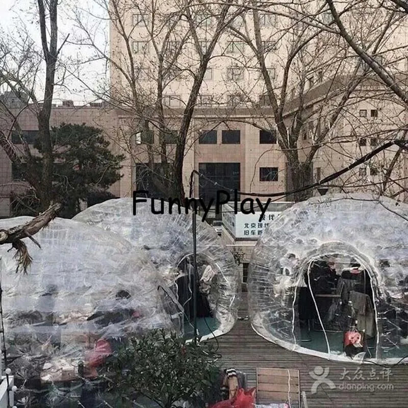 giant wedding coffee house for exhibition,luxury air tight inflatable house tents,clear camping bubble tent ship by sea