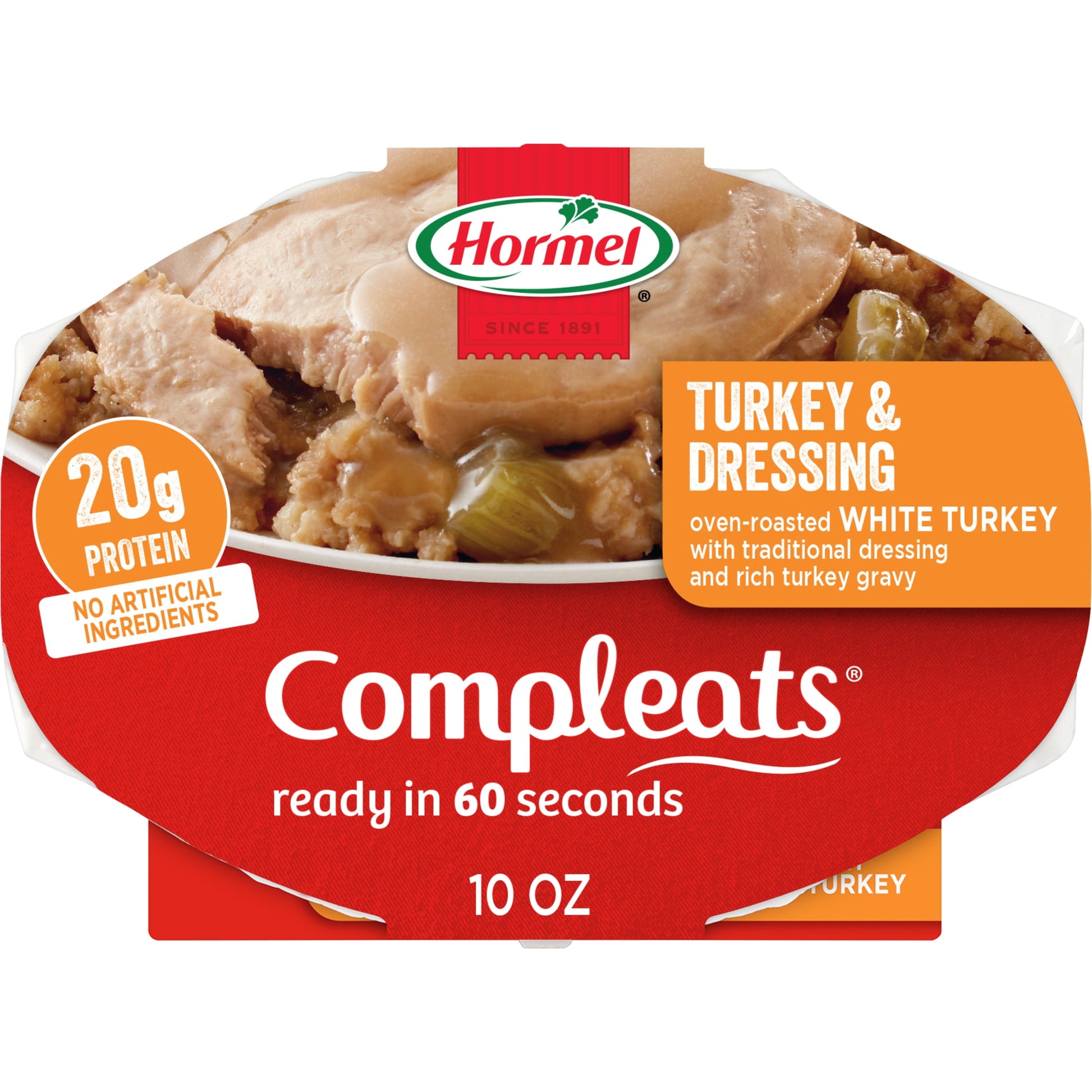 COMPLEATS Turkey & Dressing 6-Pack, Shelf Stable, 10 Oz Plastic Tray (6 Pack)