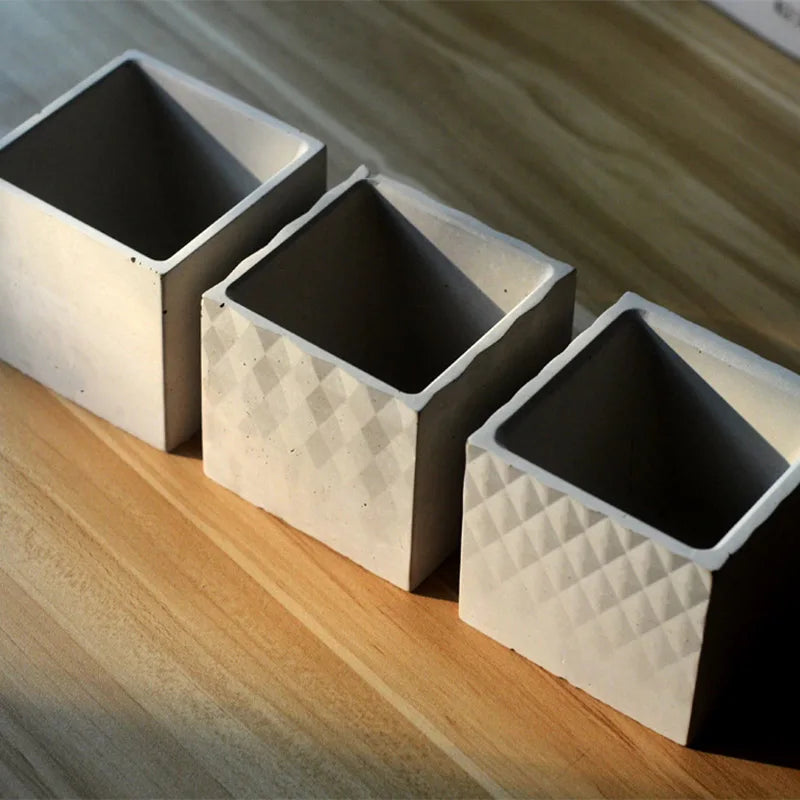 Square concrete flowerpot molds silicone molds for garden planter