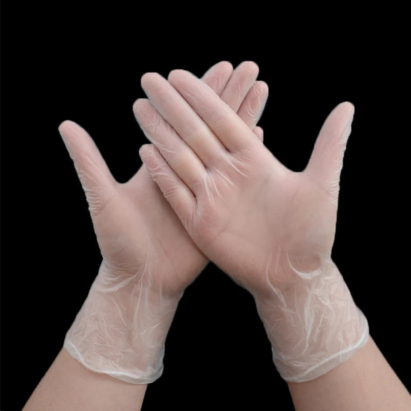 100Pcs/Lot Clear PVC Gloves Household Cleaning Tools & Accessories Wholesale Bulk Lots Supplies Gear Items Stuff Products