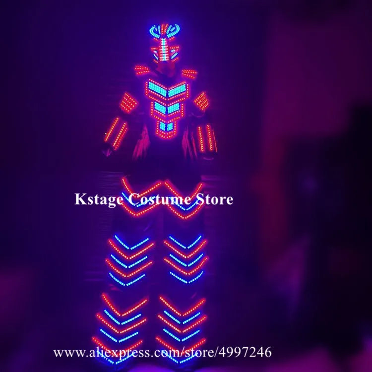 RE25 Bar singer perform led robot men suit sj stage stilts costumes RGB colorful light led men wear luminous armor clothe dj led