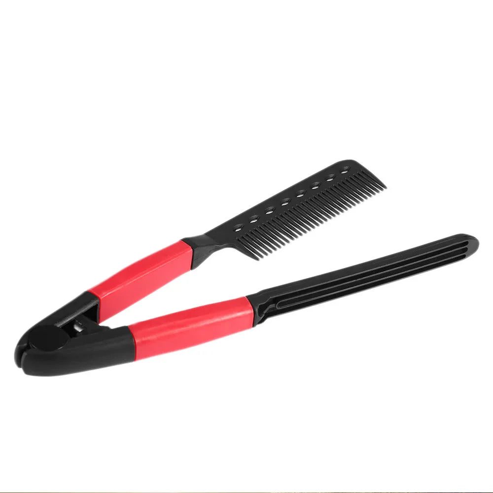 2 PCS Beauty Hair Comb Hair  Straightening Comb Brush V Shape Folding Salon Hairdress Styling Tool Dress Up