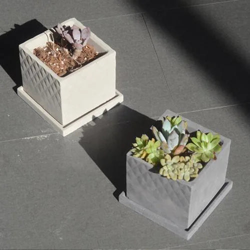 Square concrete flowerpot molds silicone molds for garden planter