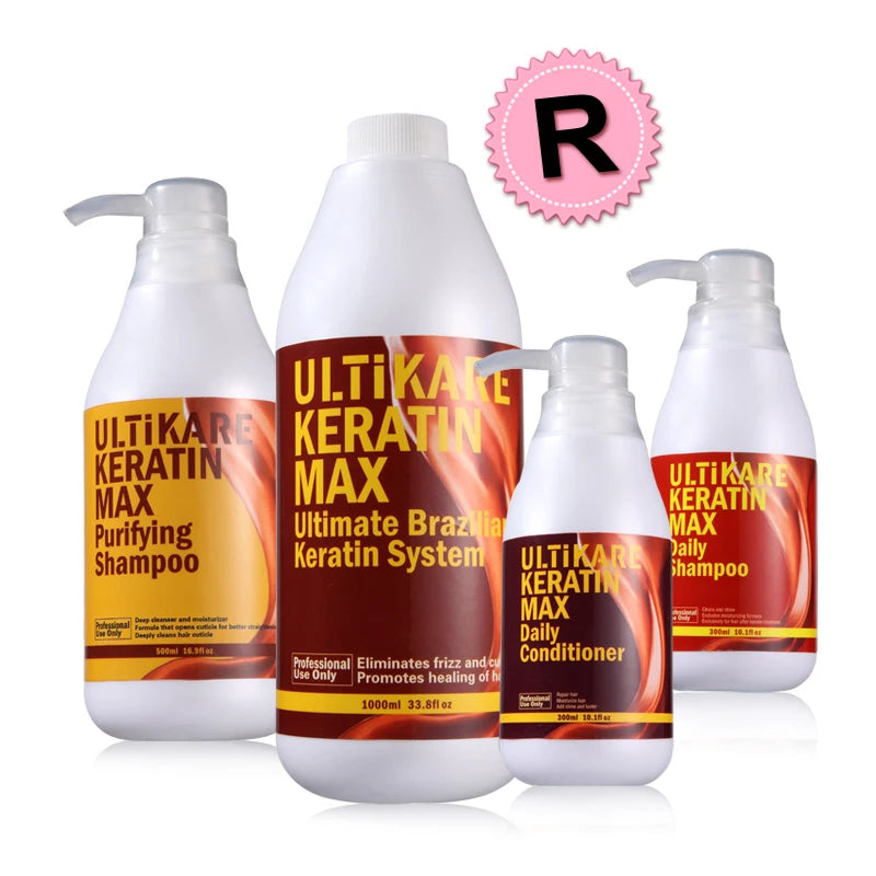 12% Brazilian Keratin Chocolate Hair Treatment Set Purifying Shampoo & Daily Shampoo And Conditioner For Hair Salon