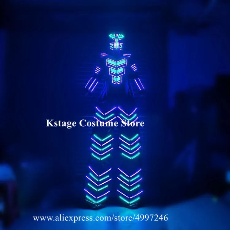 RE25 Bar singer perform led robot men suit sj stage stilts costumes RGB colorful light led men wear luminous armor clothe dj led