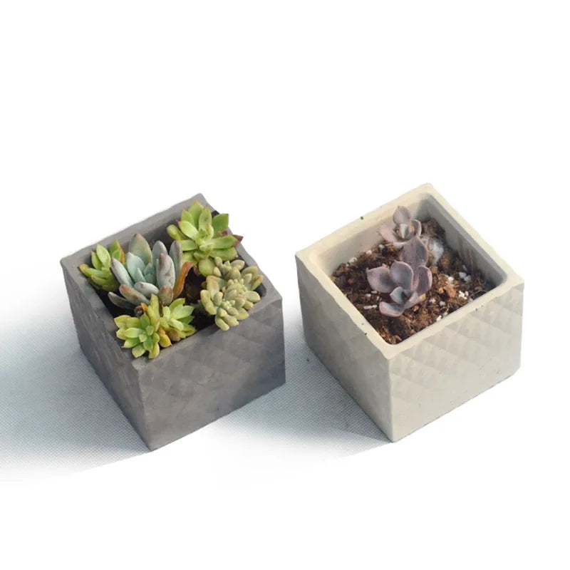 Square concrete flowerpot molds silicone molds for garden planter