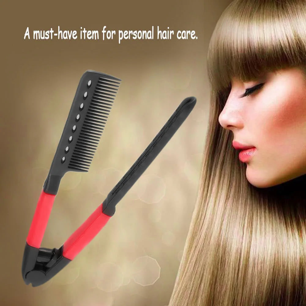 2 PCS Beauty Hair Comb Hair  Straightening Comb Brush V Shape Folding Salon Hairdress Styling Tool Dress Up