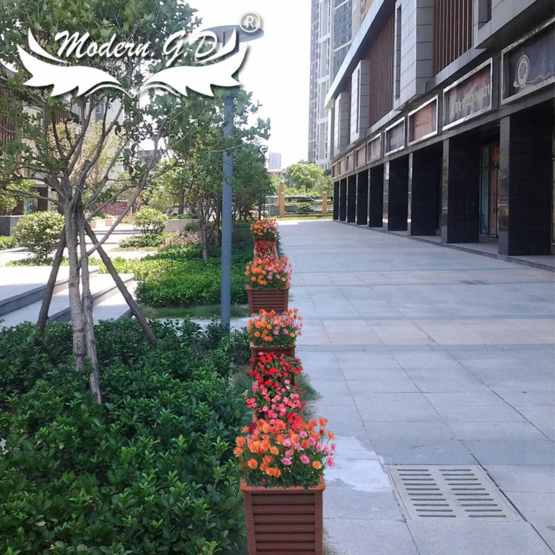 Square park outdoor green modeling aluminum alloy flower pots